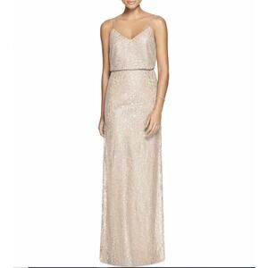 NEW! After Six Size 6 Rococo Lace 2 Piece Metallic Gown Dress $262 msrp J3-2